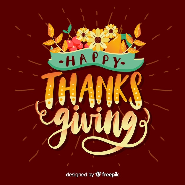 Vecteur gratuit happy thanksgiving lettrage