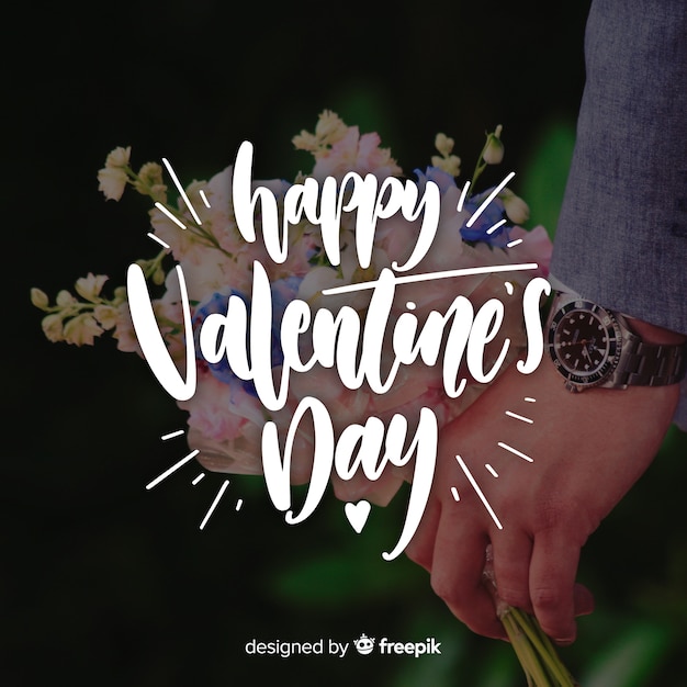 Vecteur gratuit happy valentin's lettering