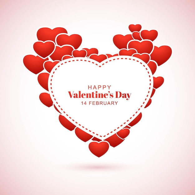 Vecteur gratuit happy valentine's day design dans un fond romantique