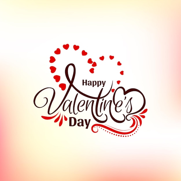Vecteur gratuit happy valentines day design texte décoratif vecteur de fond coloré doux