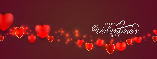 Happy Valentines Day vecteur de conception de bannière d'amour élégant décoratif