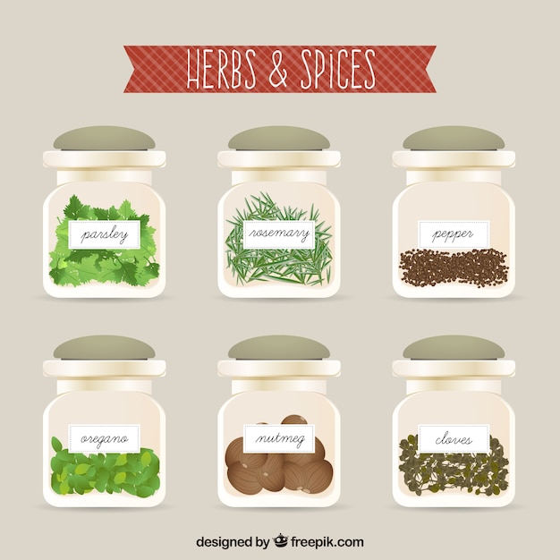 Herbes Et épices à L'intérieur Des Bouteilles