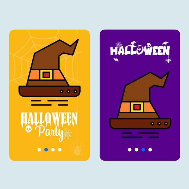 Heureux Design Invitation Halloween Avec Vecteur De Chapeau