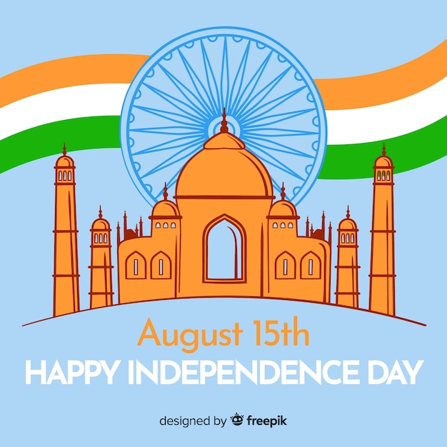 Vecteur gratuit heureux fond de fête de l'indépendance indienne