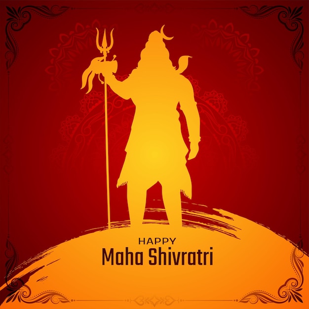 Vecteur gratuit heureux maha shivratri célébration du festival hindou indien à l'arrière-plan