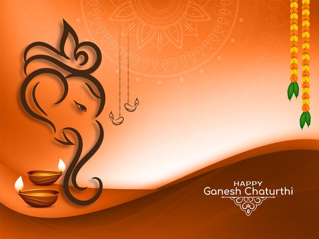 Heureux religieux Ganesh Chaturthi vecteur de fond festival indien