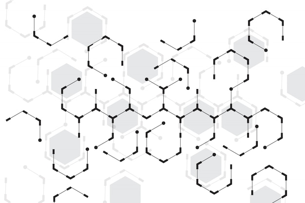 Hexagone Abstrait Avec Un Fond Blanc