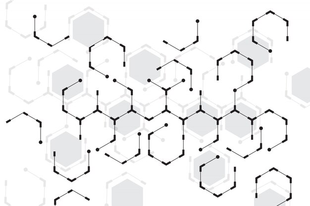 Hexagone abstrait avec un fond blanc