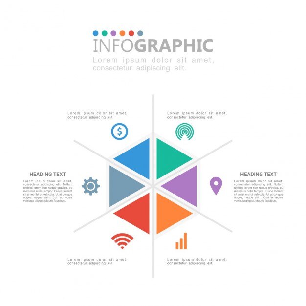 Vecteur gratuit hexagone infographies template