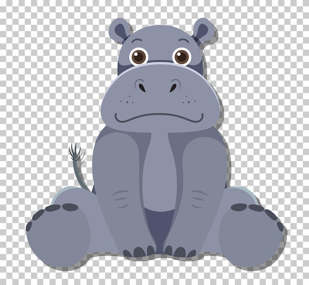 Vecteur gratuit hippopotame mignon en style cartoon plat