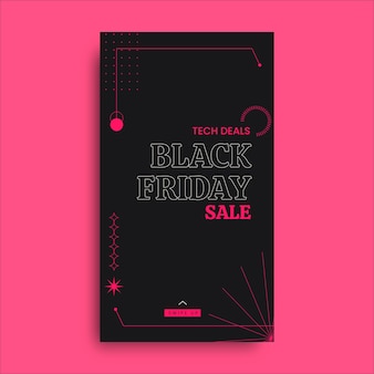 Histoire instagram futuriste de vente de vendredi noir néon