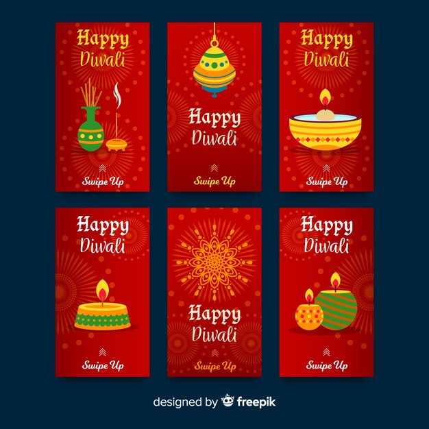 Histoires Colorées D'instagram De Diwali