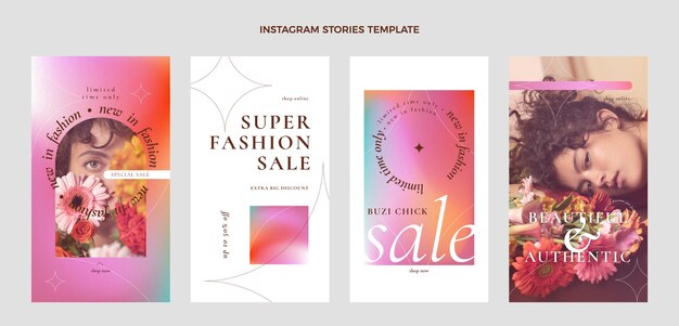 Histoires instagram de la boutique dégradée