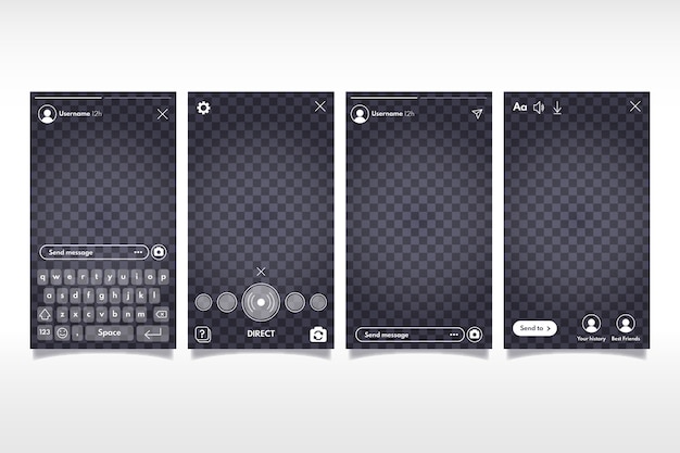 Histoires Instagram avec concept de modèle d'interface