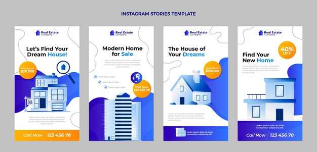Histoires instagram de l'immobilier dégradé