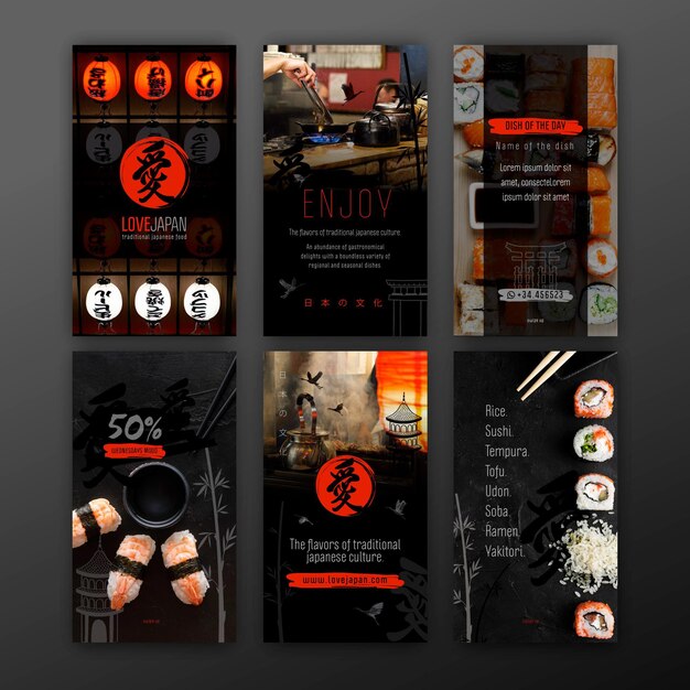 Histoires Instagram de restaurants japonais