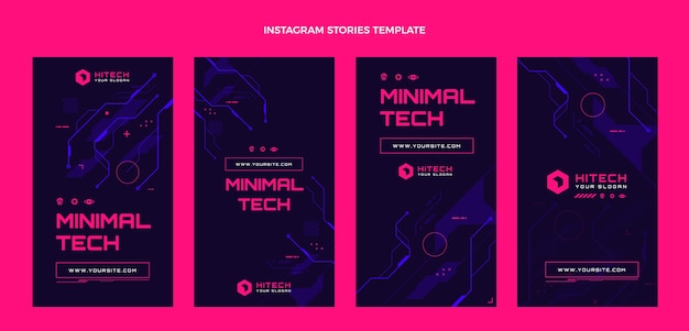 Histoires Instagram De Technologie De Conception Plate