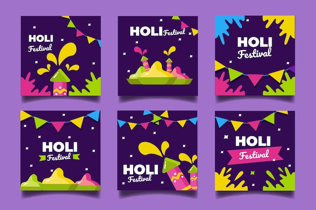 Holi Festival Instagram Post Collection