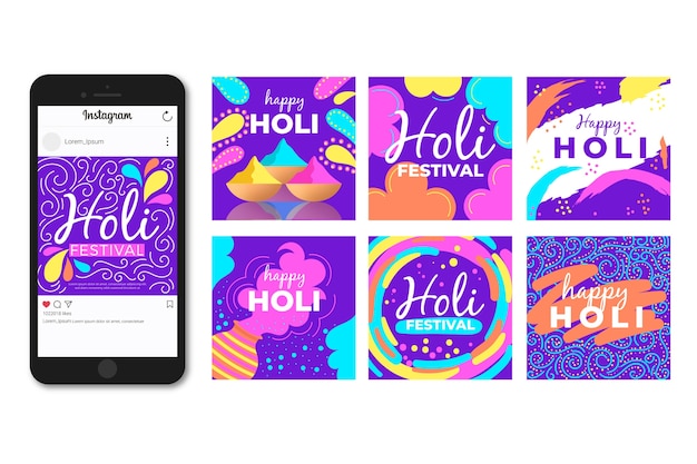 Holi Festival Instagram Post Concept