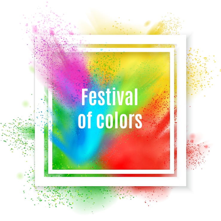 Vecteur gratuit holi paint frame