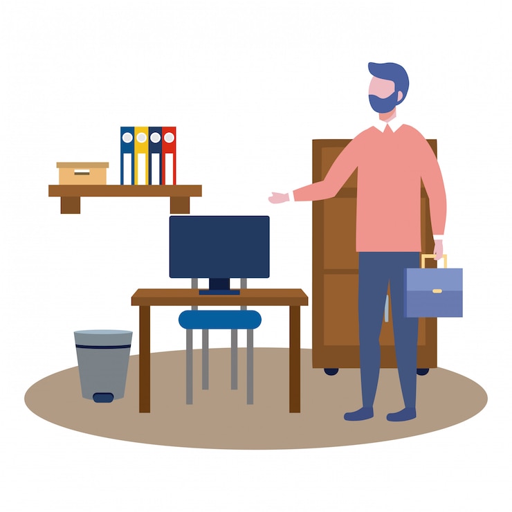 Vecteur gratuit homme d&#39;affaires avatar de dessin animé