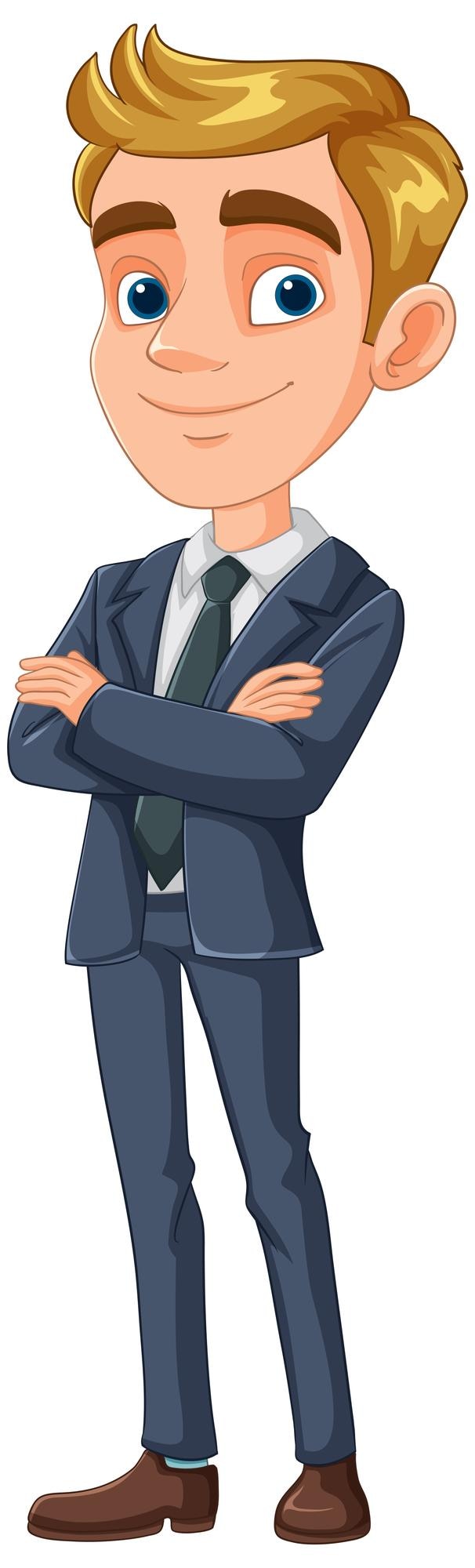 Vecteur gratuit l'homme d'affaires confiant en costume