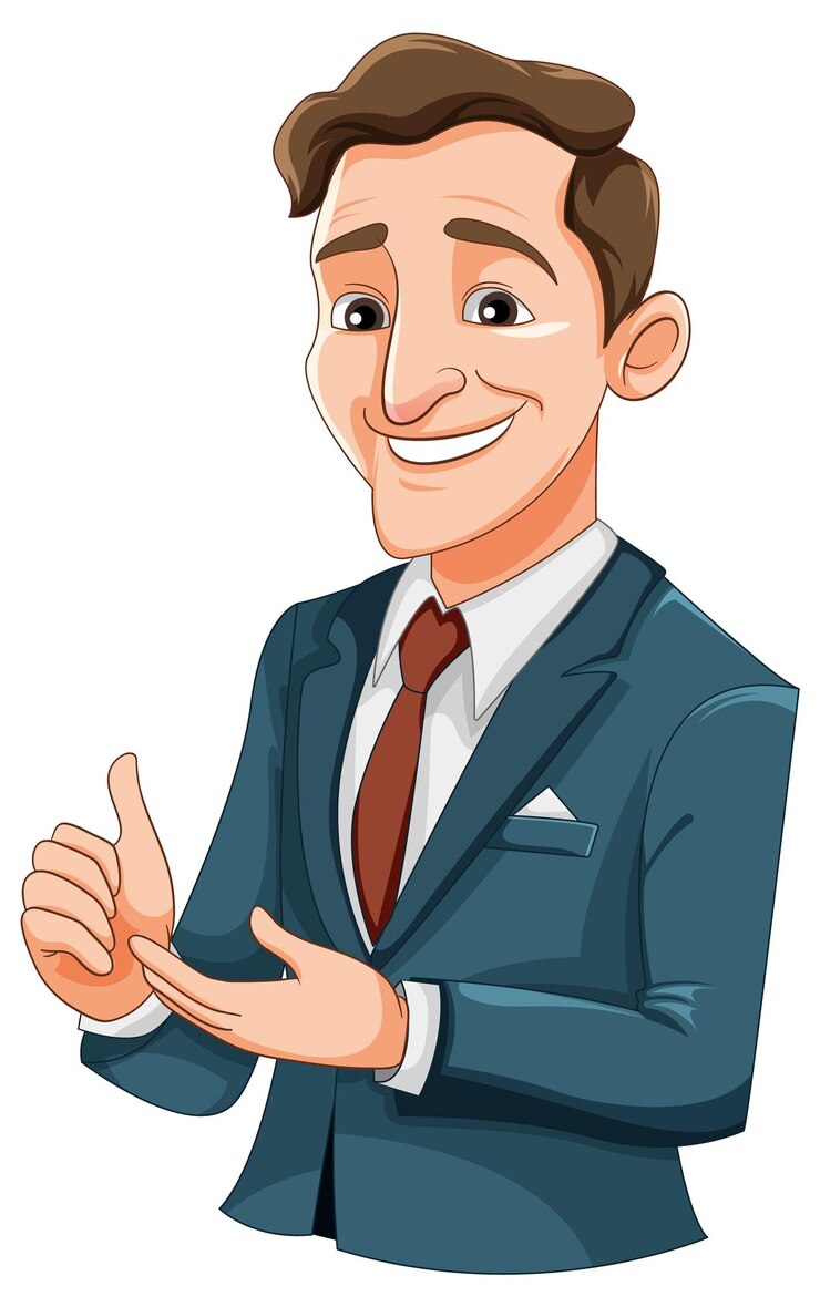 Vecteur gratuit homme d'affaires confiant avec sourire