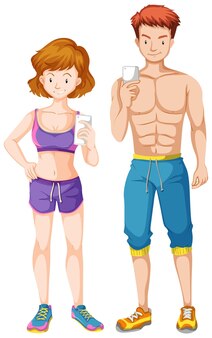 Homme et femme avec un corps ferme tenant un téléphone portable
