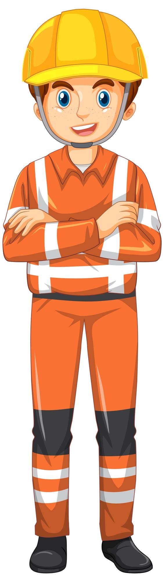 Vecteur gratuit homme en uniforme de sauvetage sur fond blanc
