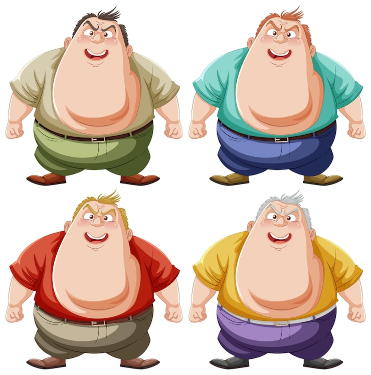 Vecteur gratuit des hommes de dessins animés joyeux souriant ensemble