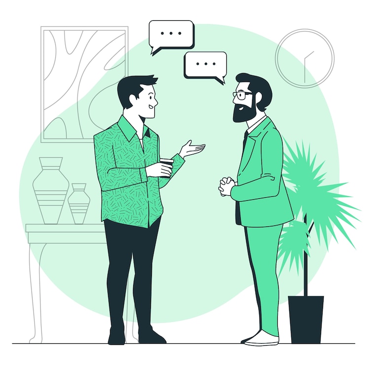 Vecteur gratuit des hommes parlant illustration conceptuelle