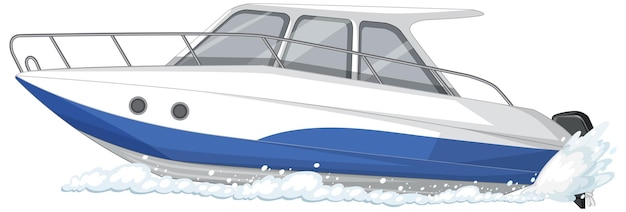 Vecteur gratuit hors-bord ou bateau à moteur isolé sur fond blanc