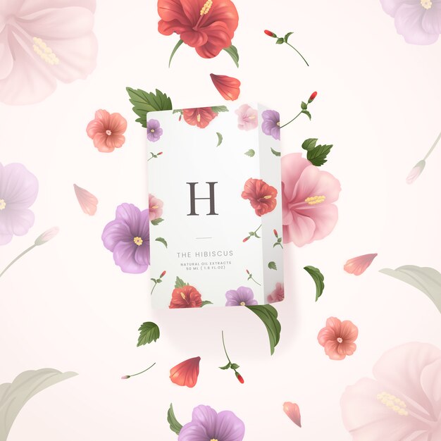 L'huile naturelle d'hibiscus extrait une annonce cosmétique