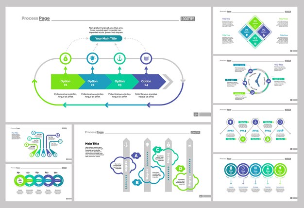 Huit ensembles de modèles de diapositives de gestion