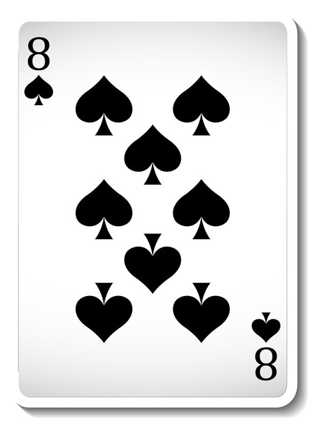 Huit de pique jouant aux cartes isolées