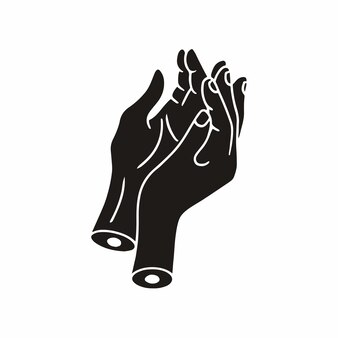 Les humains main paume ouverte pour prier sur fond blanc geste de la main vector illustration