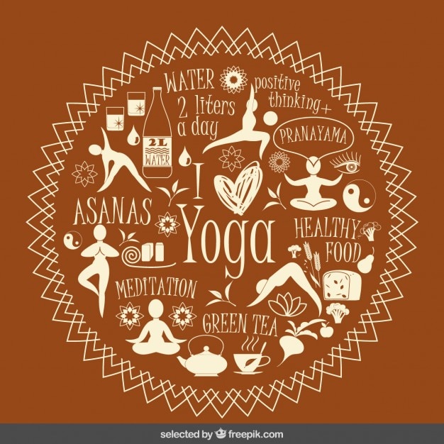 Vecteur gratuit i love yoga illustration