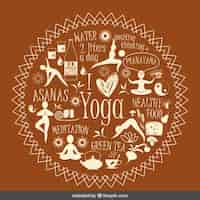 Vecteur gratuit i love yoga illustration