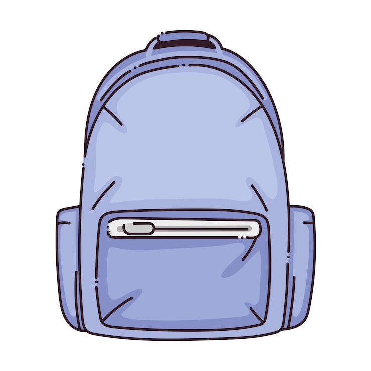 Vecteur gratuit l'icône de l'accessoire du sac scolaire