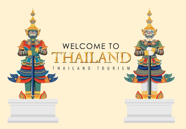 Icône De L'attraction Et Du Paysage Des Démons Géants De La Thaïlande