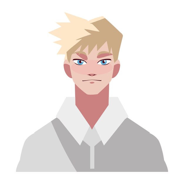 icône de coiffure homme blond isolé
