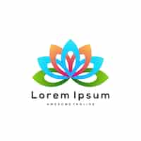 Vecteur gratuit icône de couleur de conception de logo lotus