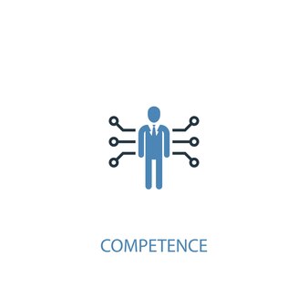 Icône de couleur du concept de compétence 2. illustration de l'élément bleu simple. conception de symbole de concept de compétence. peut être utilisé pour l'interface utilisateur/ux web et mobile