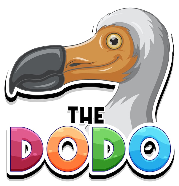 Vecteur gratuit l'icône de dessin animé oiseau dodo