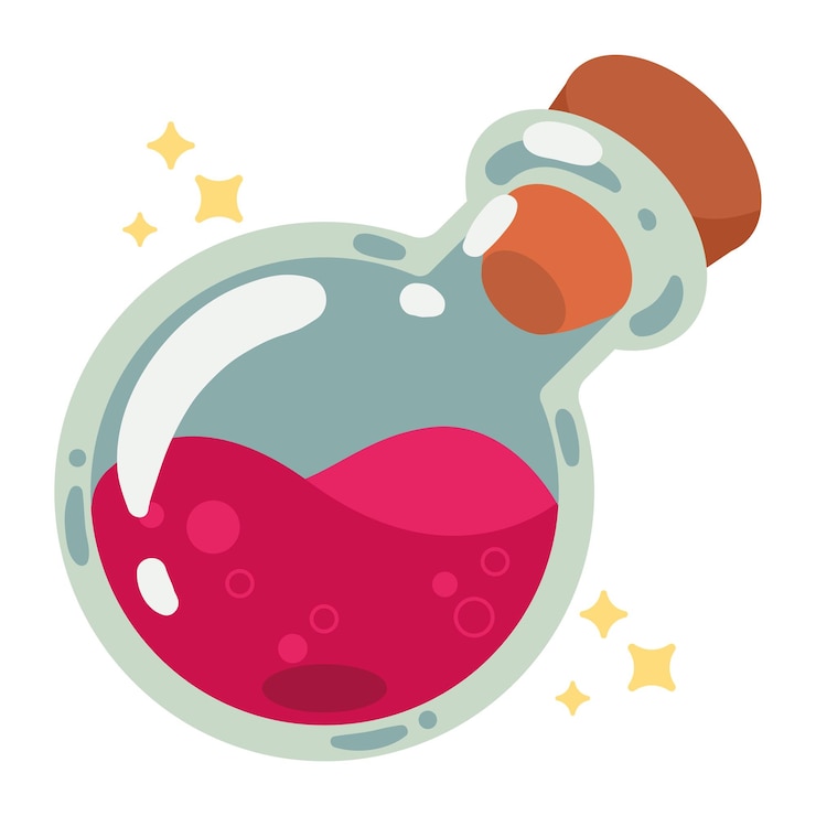 Vecteur gratuit icône du jeu vidéo de la fiole de potion