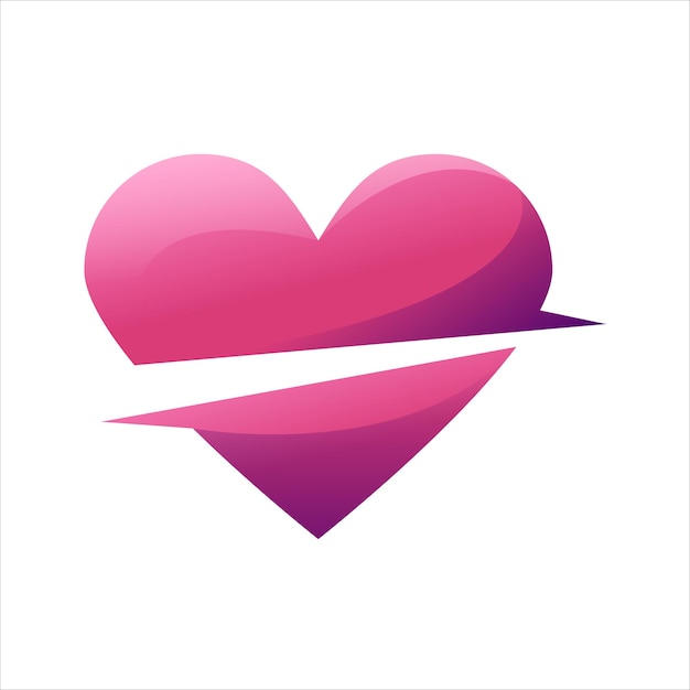 Vecteur gratuit icône du logo amour dégradé design illustration couleur rose