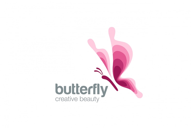 Vecteur gratuit icône du logo papillon.