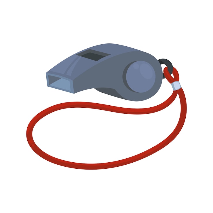 Vecteur gratuit icône du sifflet de l'arbitre illustration isolée
