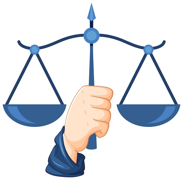 Vecteur gratuit icône d'échelle d'équilibre de la justice juridique