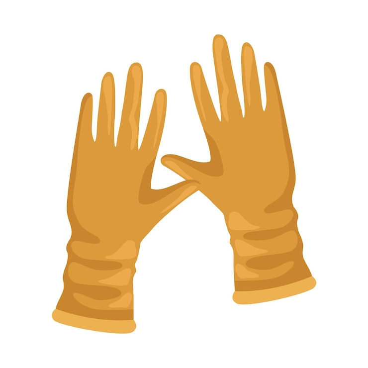 Vecteur gratuit icône d'équipement de nettoyage de gants en caoutchouc